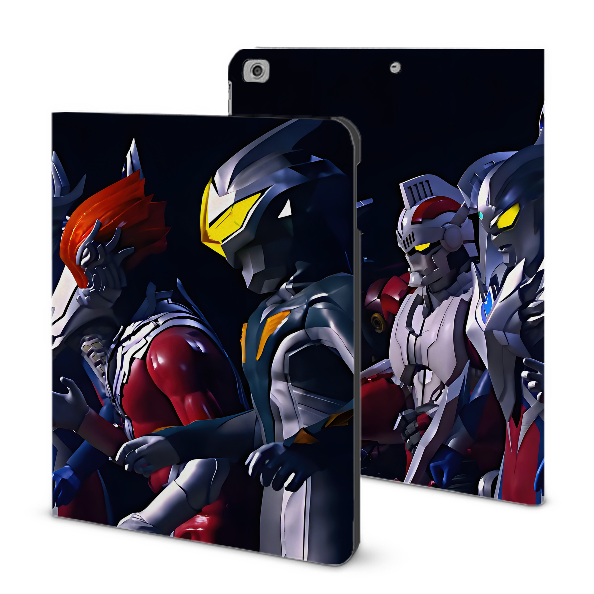 （画像用） ウルトラマン Ultraman IPad ケース ブック型 PUレザー TPU 耐衝撃 軽量 薄型 ペン収納なし 全面保護 IPad 各モデル対応